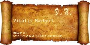 Vitális Norbert névjegykártya